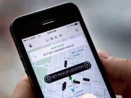 Uber app on a phone | Commons