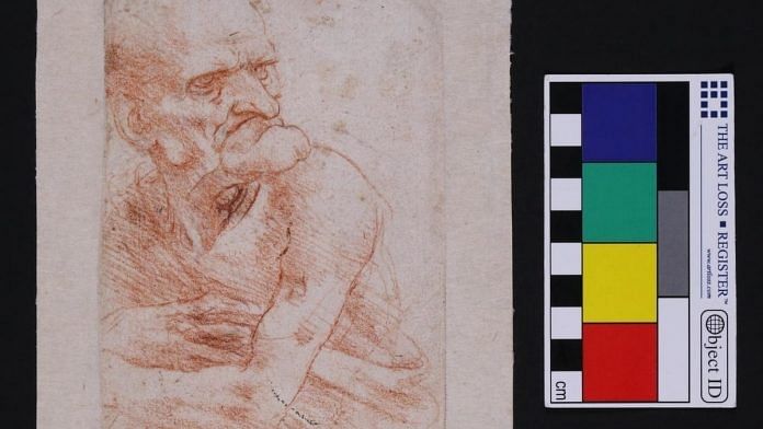 Leonardo Da Vinci's 'Uomo Della Bitta', which was among the works analysed for microbes. | Photo: Study authors