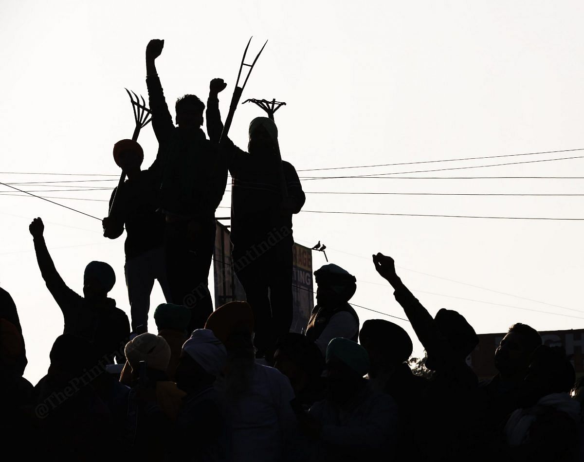 At the farmers protest in Singhu border | Photo: Manisha Mondal | ThePrint