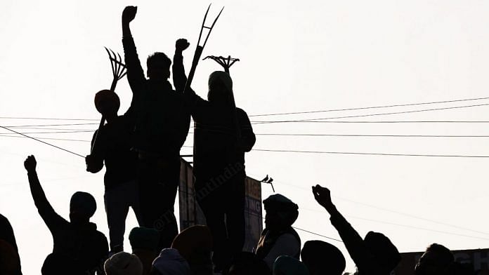 At the farmers protest in Singhu border | Photo: Manisha Mondal | ThePrint
