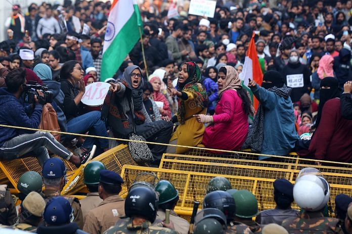 Anti-CAA protest at Jamia Millia University | Photo: Suraj Singh Bisht | ThePrint