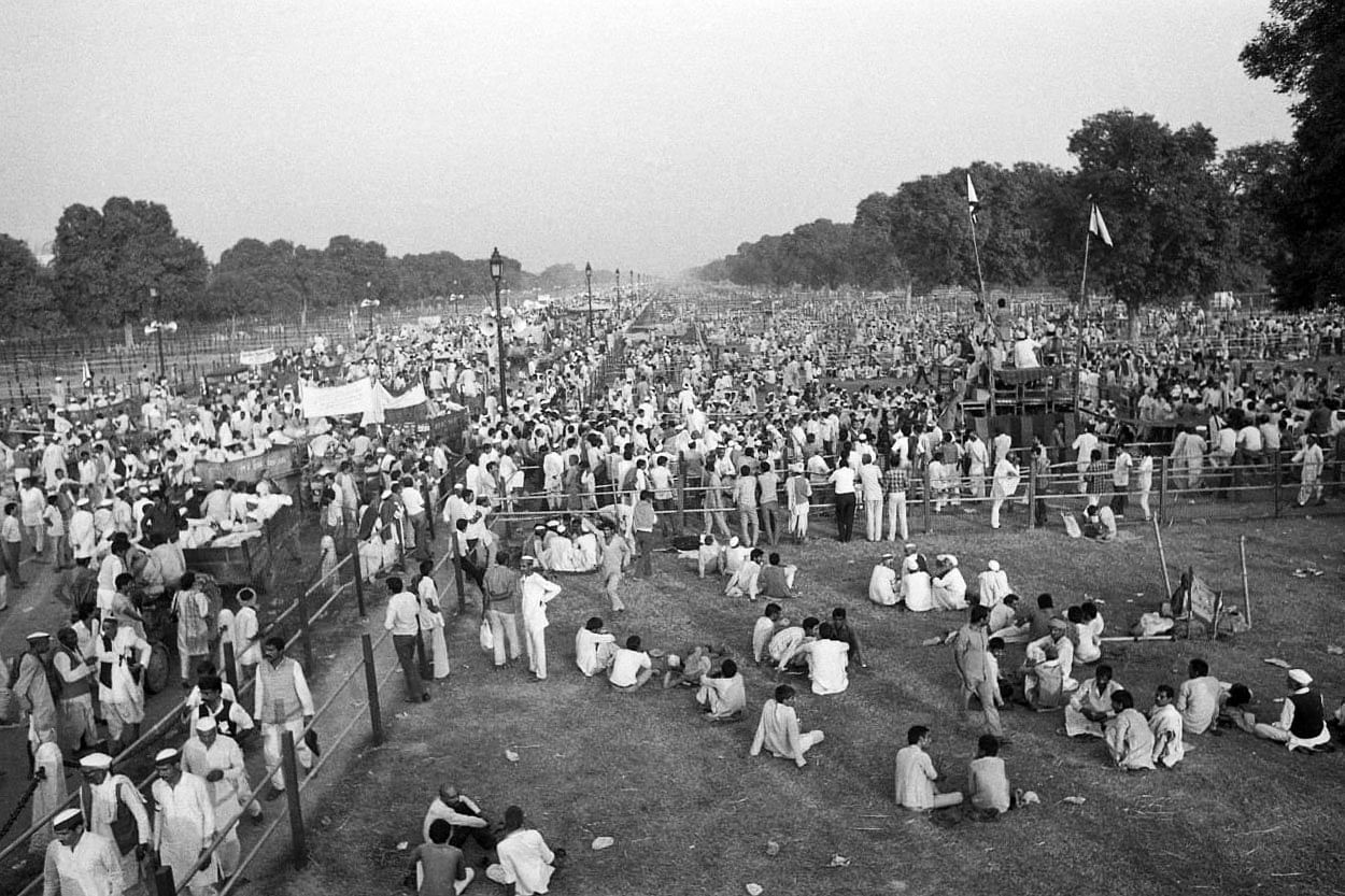 Lakhs of farmers were at the Rajpath protesting against Rajiv Gandhi government | Photo: Praveen Jain | ThePrint