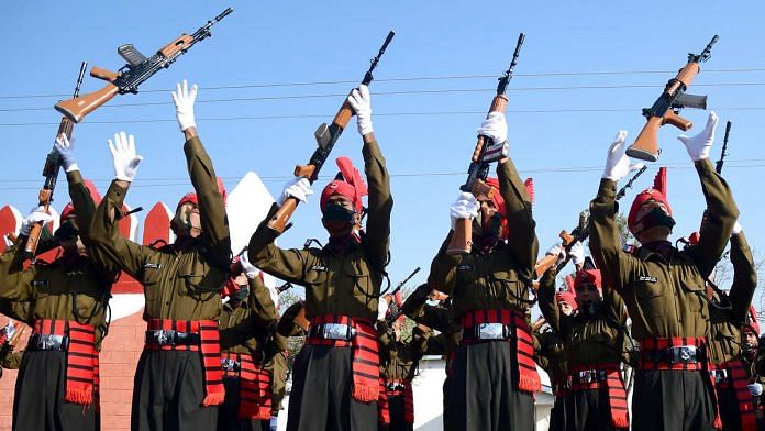 Representational image | Recruits to the J&K Light Infantry celebrate the end of their training | Photo: ANI