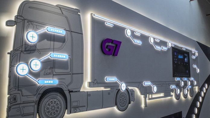 G7's artificial intelligence technology on a truck at its Beijing headquarters | Photographer: Gilles Sabrie | Bloomberg