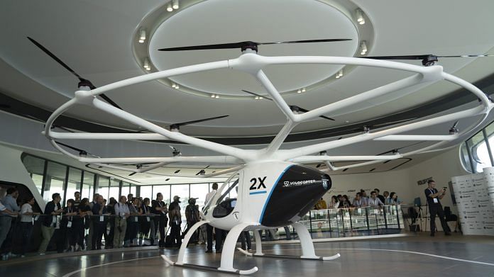 The Volocopter 2X at Marina Bay in Singapore, in 2019