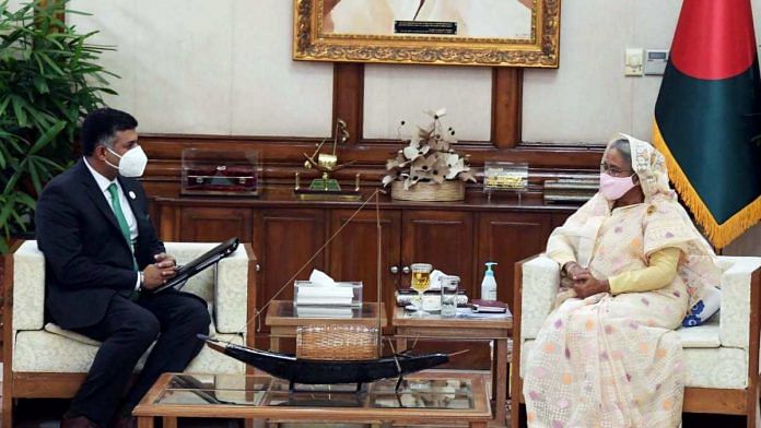 Indian High Commissioner to Bangladesh Vikram Doraiswami in a meeting with PM Sheikh Hasina  on 10 December 2020 | Twitter | @ihcdhaka