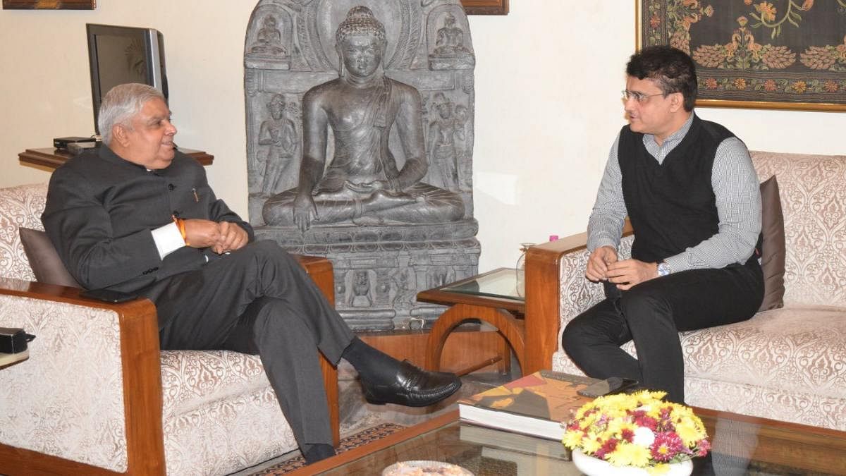 Sourav Ganguly sets off buzz with his visit to Governor Dhankhar ahead of  Bengal polls