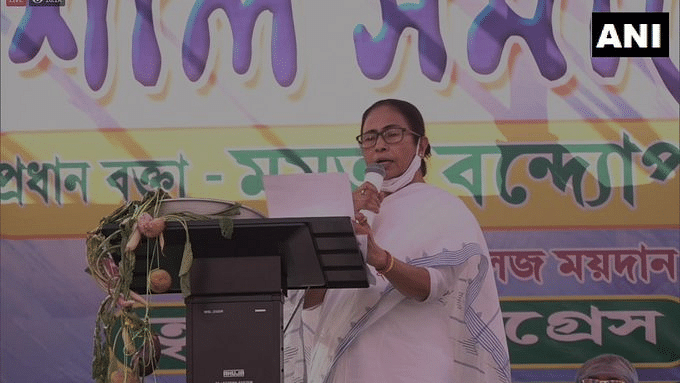 West Bengal CM Mamata Banerjee addressing a rally in Midnapore district | Twitter/ANI