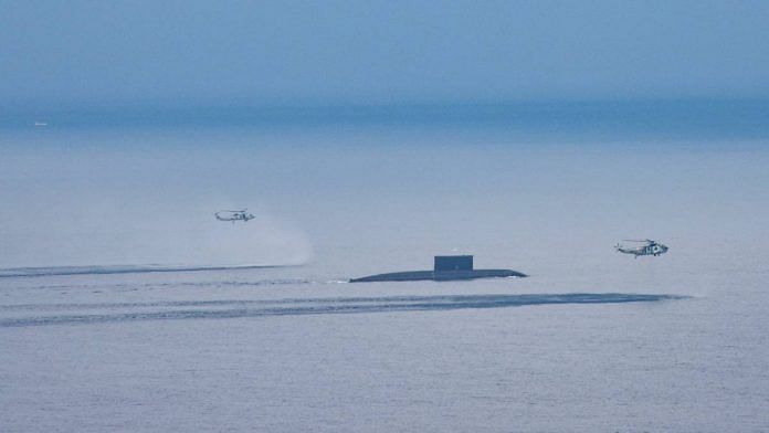 Representational image | India’s kilo class submarine INS Sindhuraj during the Malabar 2020 exercise in the Bay of Bengal | Photo by special arrangement