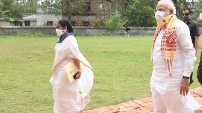 West Bengal CM Mamata Banerjee and PM Narendra Modi | Source: CMO