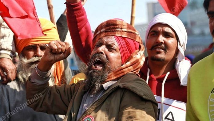 Representational image of the farmer protests at the Singhu Border between Delhi and Haryana | Photo: Manisha Mondal | ThePrint