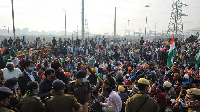 Farmers protest at Ghazipur border | Photo: Suraj Singh Bisht | ThePrint