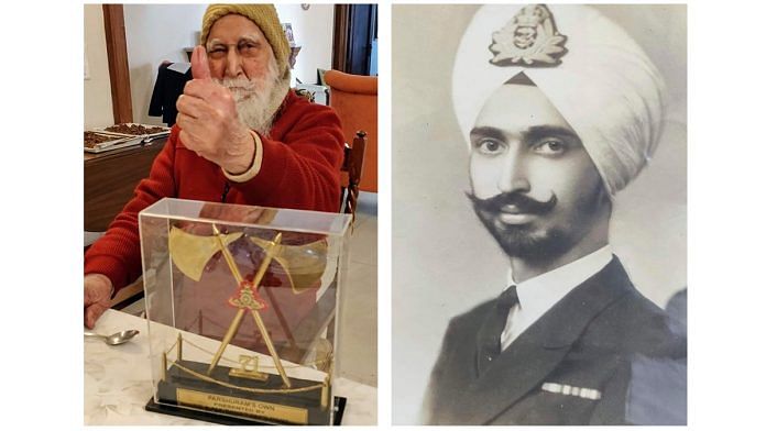 Col Prithipal Singh Gill (retd) who turned 100 today (20 December); (right) from his time in service | Indian Army