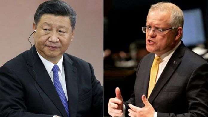Chinese President Xi Jinping and Australian Prime Minister Scott Morrison | Bloomberg
