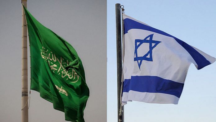 National flags of Israel (R) and Saudi Arabia (L) | Needpix/Bloomberg