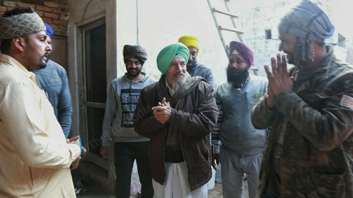 Joginder Singh Ugrahan with his followers at the Tikri protest site. | Photo: Manisha Mondal/ThePrint