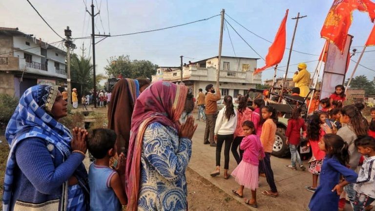 Saffron flags, loud music & huge crowd — How Ram temple donation drive rally was held in MP
