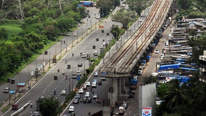 Representational image of a metro line under construction in Mumbai | Photo: ANI