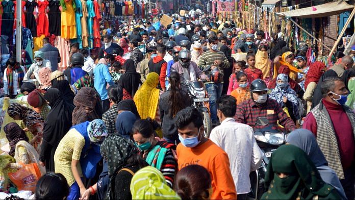 A large crowd of people shopping in a marketplace | Representational photo: ANI