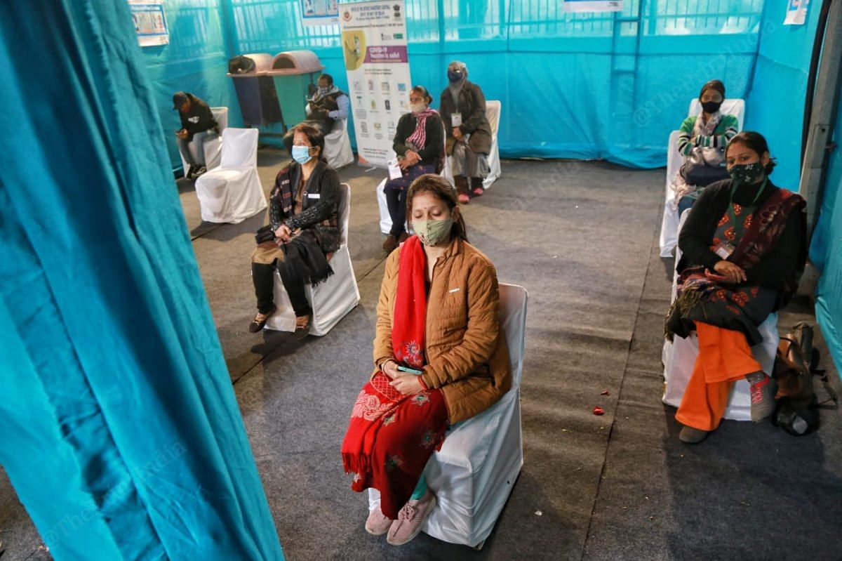 All the health workers were asked to sit with proper social distancing. All have register themselves. And after the vaccination they are asked to be at the observation room for 30 minutes | Photo: Manisha Mondal | ThePrint