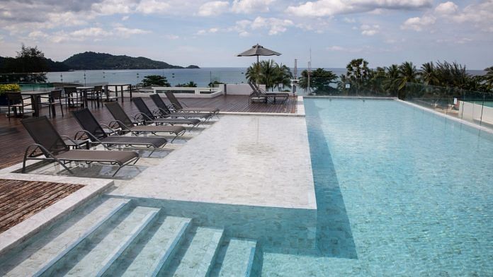 The rooftop pool at the Hotel Clover Patong Phuket in Patong, Phuket | Bloomberg