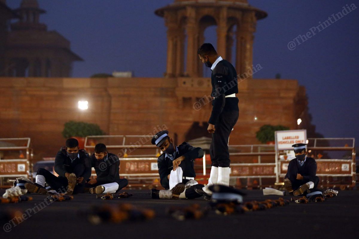 Before the practice officers get ready | Photo: Suraj Singh Bisht | ThePrint