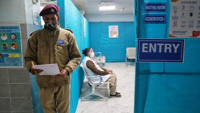 The civil defence staff will play crucial role in giving security and organising inside the vaccination centre | Photo: Manisha Mondal | ThePrint