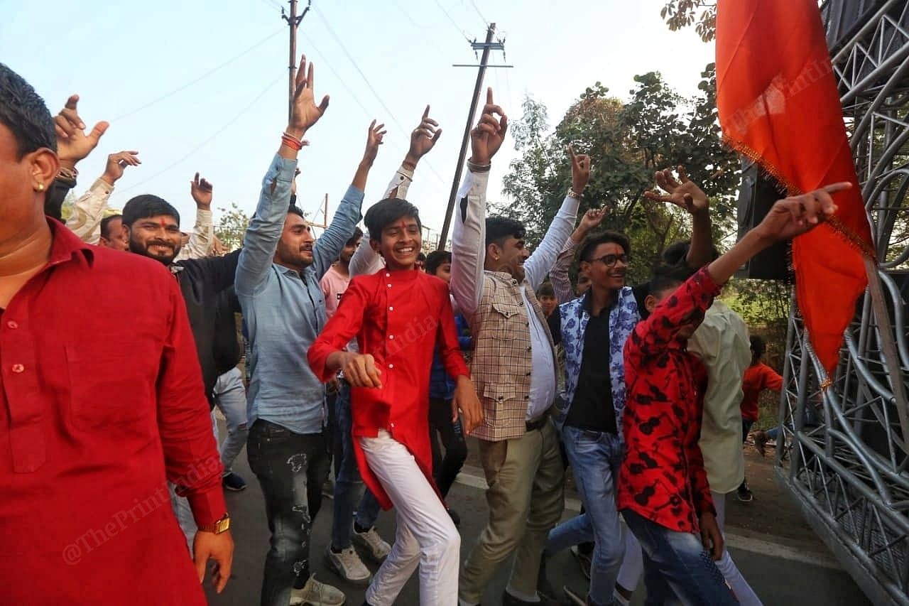 Children break into a dance as DJ plays remixed devotional songs | Photo: Praveen Jain | ThePrint