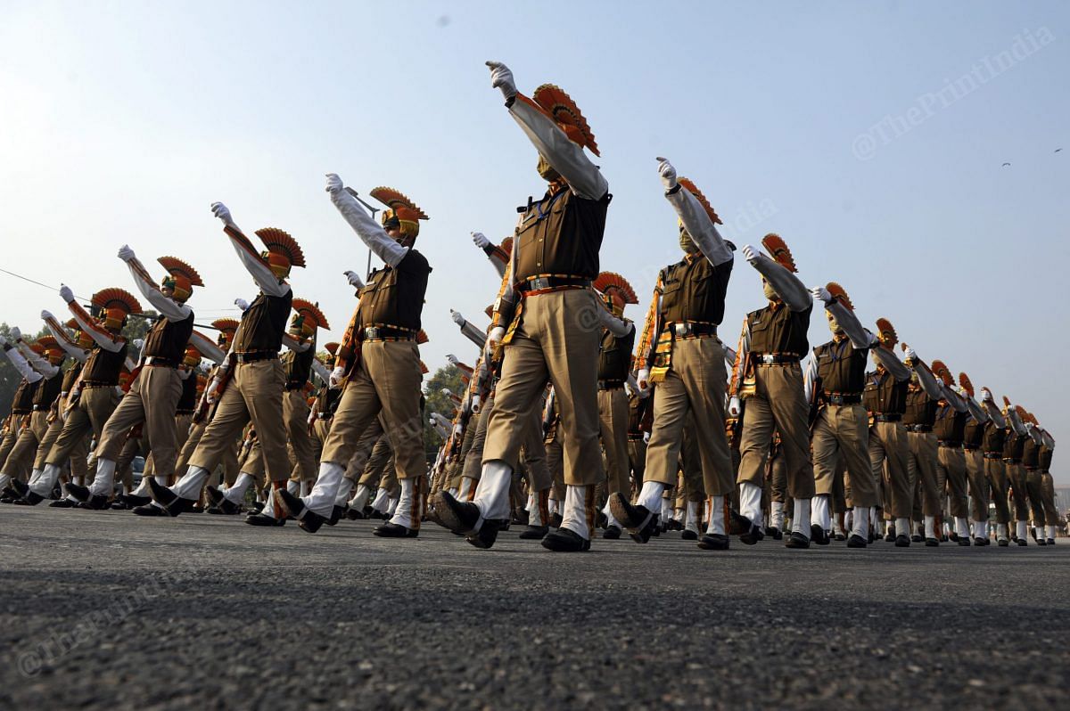 A contingent of CRPF | Photo: Suraj Singh Bisht | ThePrint
