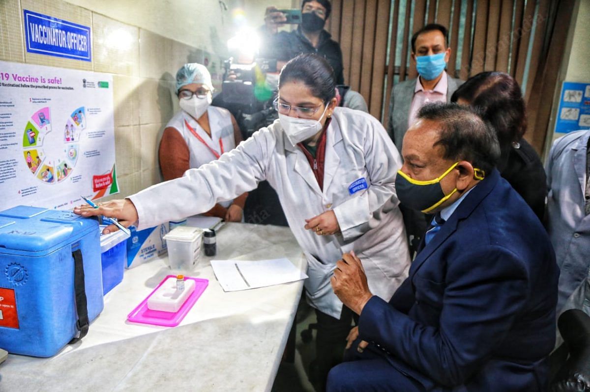 Union Health minister Harsh Vardhan visited GTB hospital and Daryaganj's primary health centre | Photo: Manisha Mondal | ThePrint