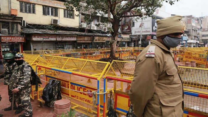 Heavy police presence at the site of the Hanuman temple demolished in the small hours of 3 January 2021 | Manisha Mondal | ThePrint