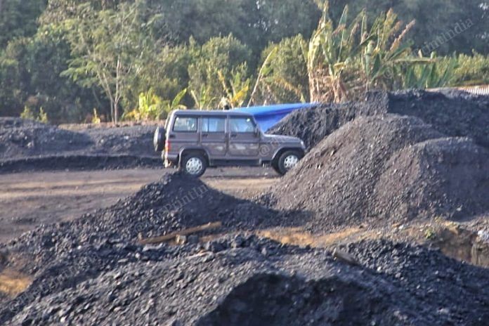 Representational Image | Coal stacked up at a mining site in East Jaintia Hills | Praveen Jain | ThePrint