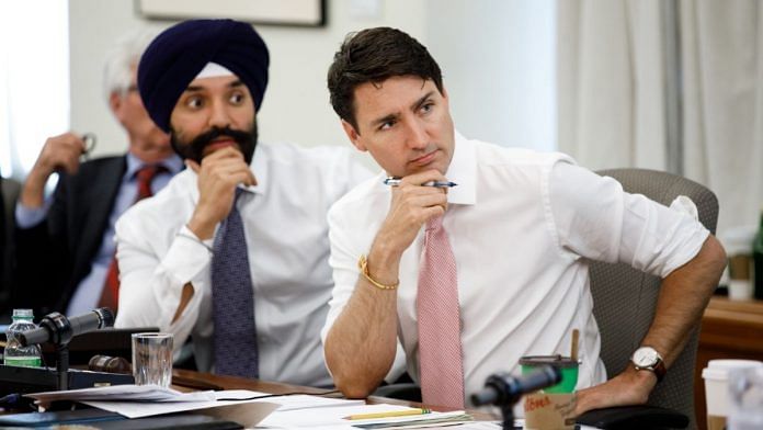 File image of Canadian MP Navdeep Singh Bains with PM Justin Trudeau | Twitter | @NavdeepSBains