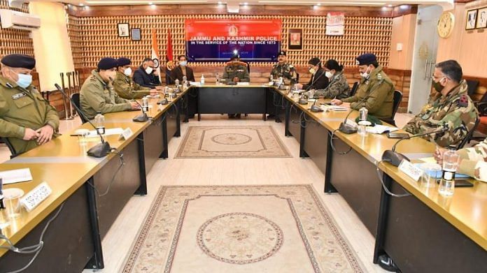 File photo of a Jammu and Kashmir police meeting