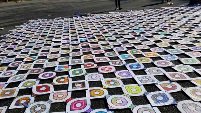 Inauguration kolam outside US Capitol | Twitter | @IndiasporaForum