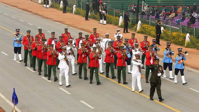 Bangladesh armed forces contingent during the full dress rehearsal for the upcoming Republic Day Parade, in New Delhi on Saturday | ANI