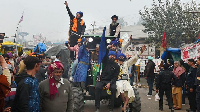 People protesting against the farm laws at Singhu border in New Delhi on 15 January | PTI Photo