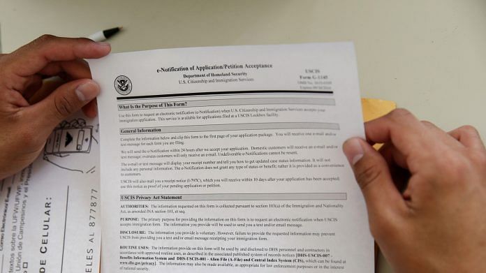 An application to the US Citizenship and Immigration Services | Representational image | Photo: Patrick T. Fallon | Bloomberg Photo