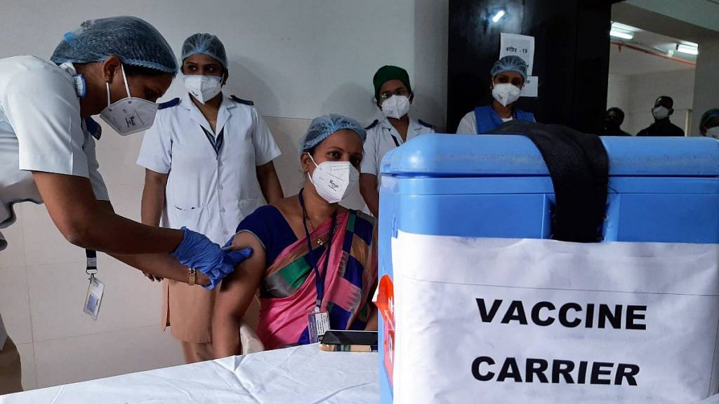 A dry run of the Covid vaccine drive takes place at TMC Rosa Gardenia Health Centre in Thane, Maharashtra on 8 January | ANI