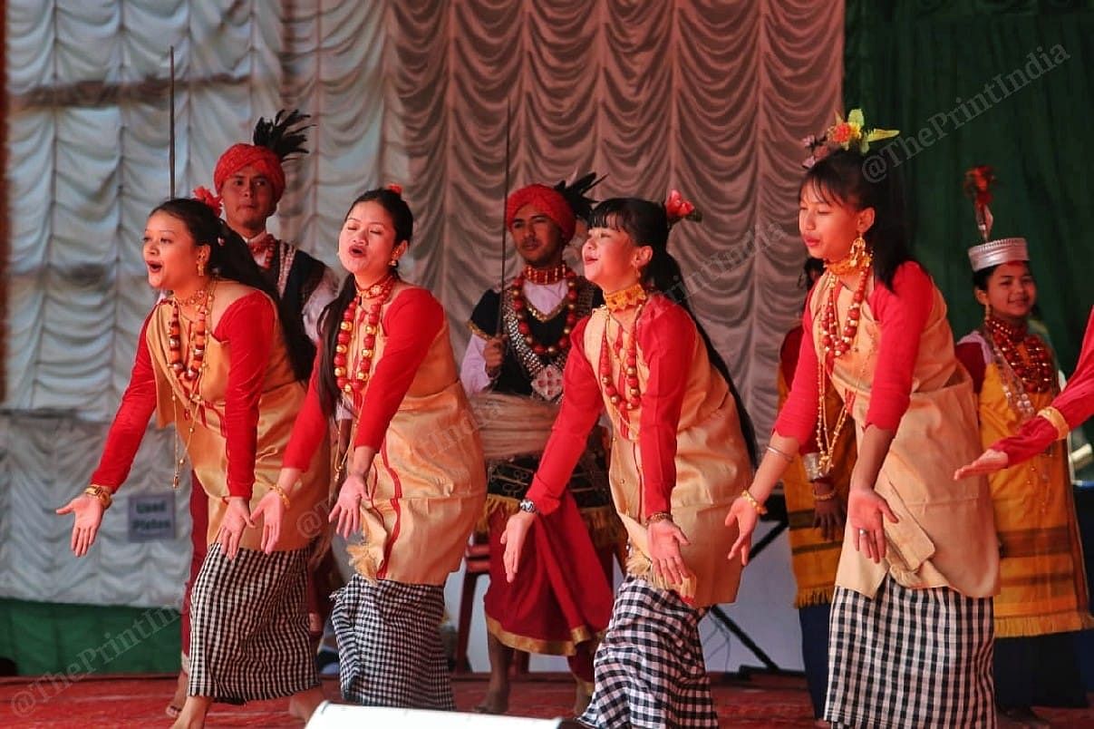 Artist Performing cultural dance At Home ceromany at Raj bhavan In Shillong | Photo: Praveen Jain | ThePrint