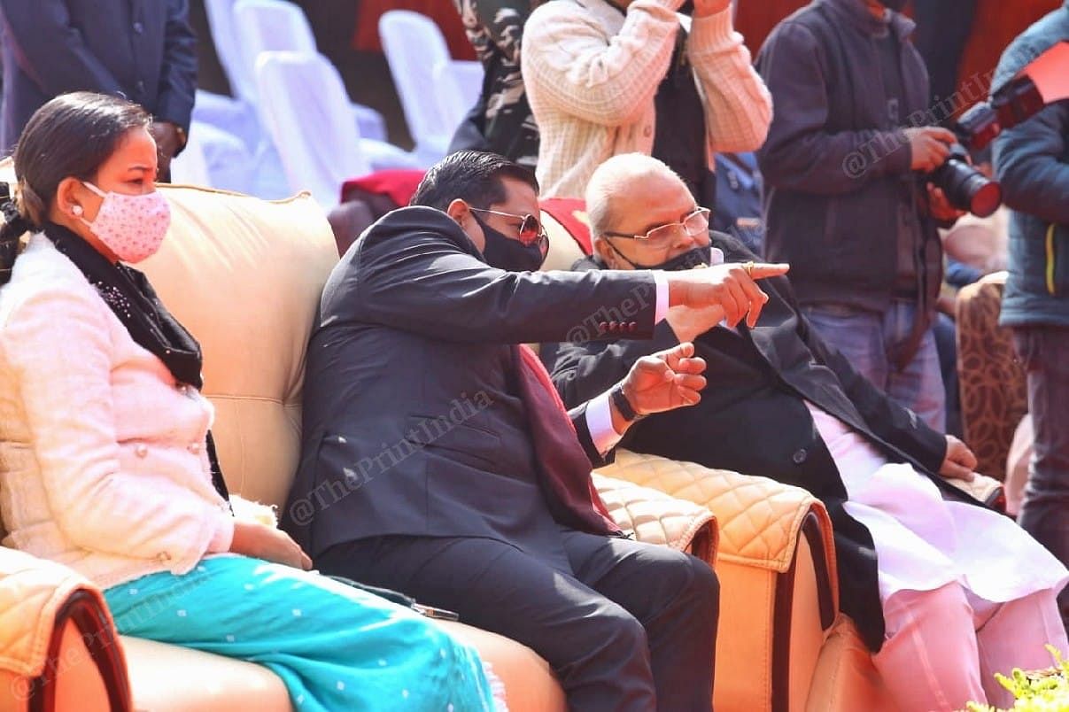 Governor of Meghalaya Satya Pal Malik and Chief Minister James Conrad Sangma watching cultural program during At Home Reception at Raj Bhavan | Photo: Praveen Jain | ThePrint