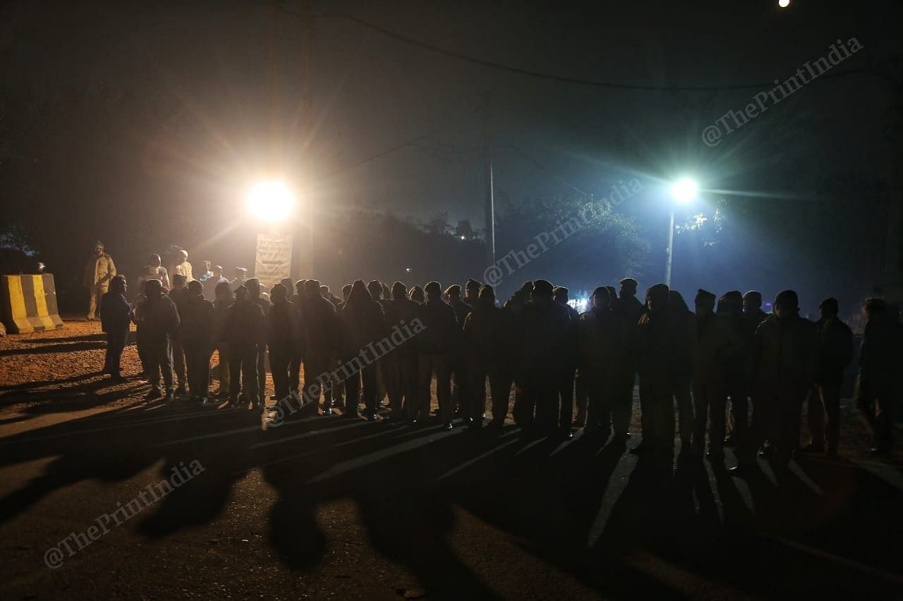 Heavy deployment at the Singhu border | Photo: Suraj Singh Bisht | ThePrint