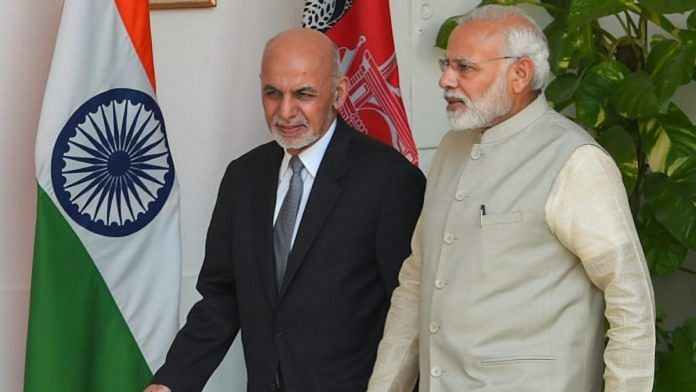 File photo of Prime Minister Narendra Modi and Afghanistan President Ashraf Ghani in New Delhi | Shahbaz Khan | PTI