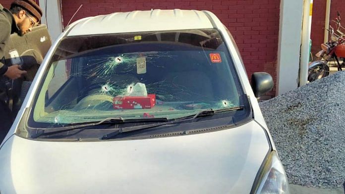 21-year-old Usama Nadeem's car that was allegedly shot at by the Islamabad Police | Twitter | @FatiMaButt_4