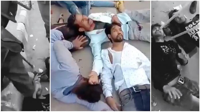 A screenshot from the viral video of the assault in Kardam Puri on 24 February 2020. | Photo: Twitter