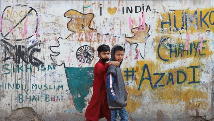 Children in Delhi's Brijpuri area that was hit by communal riots a year ago in February 2020 | Photo: Manisha Mondal | ThePrint