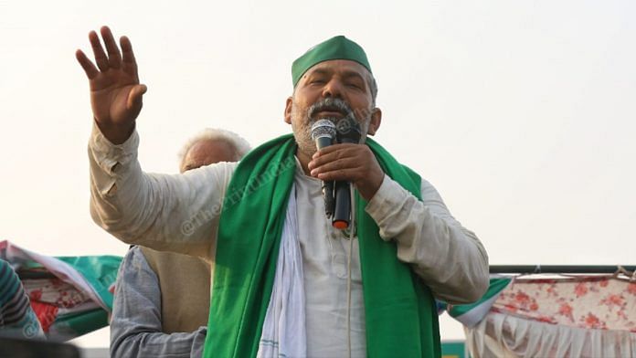 File photo of BKU leader Rakesh Tikait | Suraj Singh Bisht | ThePrint