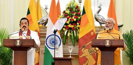 File image of Indian Prime Minister Narendra Modi (right) with his Sri Lankan counterpart Mahinda Rajapaksa | Photo: ANI