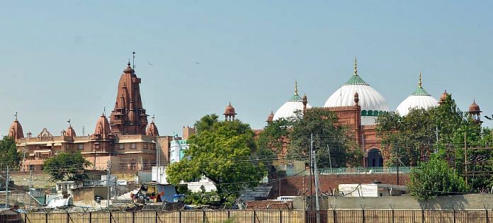 File photo of Sri Krishna Janambhoomi temple and Shahi Idgah Mosque in Mathura | ANI