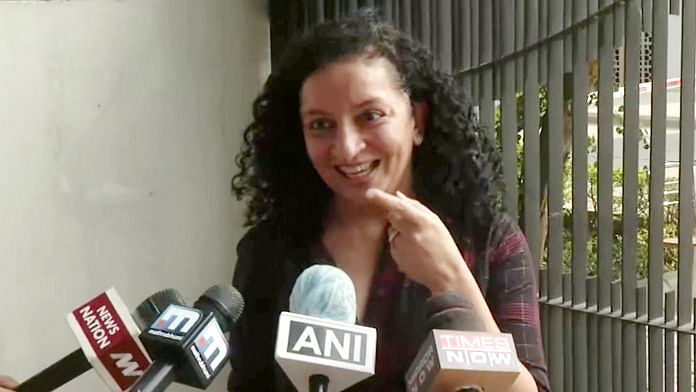 Journalist Priya Ramani speaks to media on the defamation case filed by former Union minister MJ Akbar, in New Delhi on Wednesday. | ANI